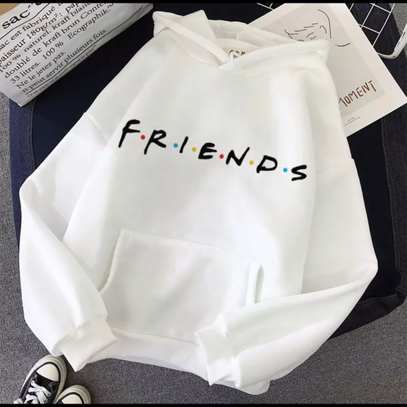 Tops - Friends printed White Hoodie M